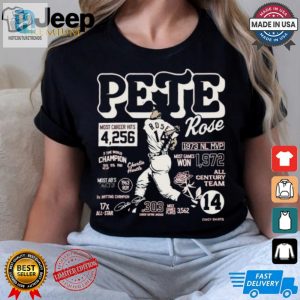 Official Pete Rose Career Stats Player Baseball Shirt hotcouturetrends 1 3