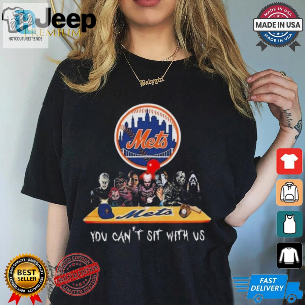 Official New York Mets Mlb Horror Movies Halloween You Cant Sit With Us 2024 Shirt 