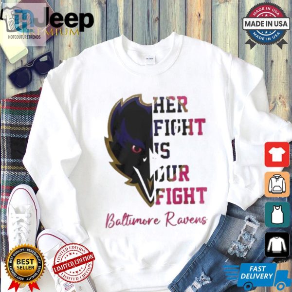 Baltimore Ravens Her Fight Is Our Fight Tackle Cancer 2024 T Shirt hotcouturetrends 1 1