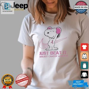 Snoopy Breast Cancer Warrior Just Beat It 2024 T Shirt White hotcouturetrends 1 3