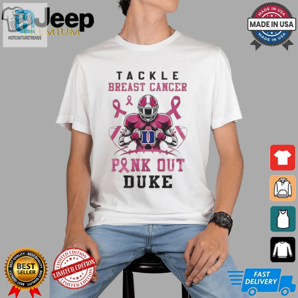 Duke Blue Devils Tackle Breast Cancer Pink Out 2024 T Shirt White 