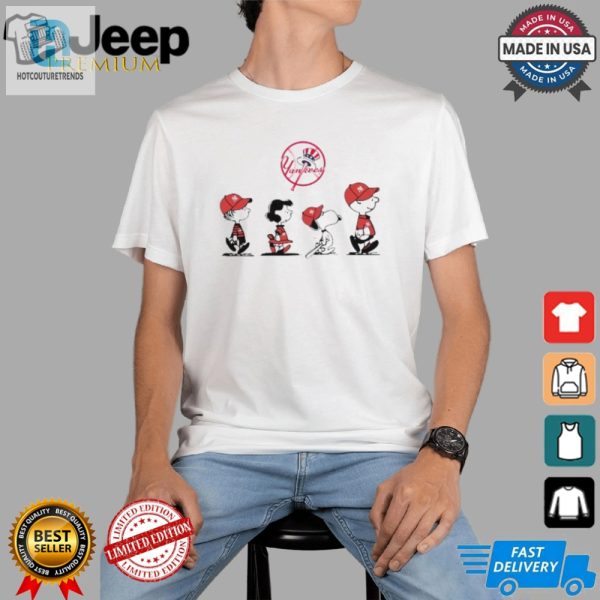 The Peanuts Characters Walking New York Yankees Baseball 2024 T Shirt hotcouturetrends 1 1