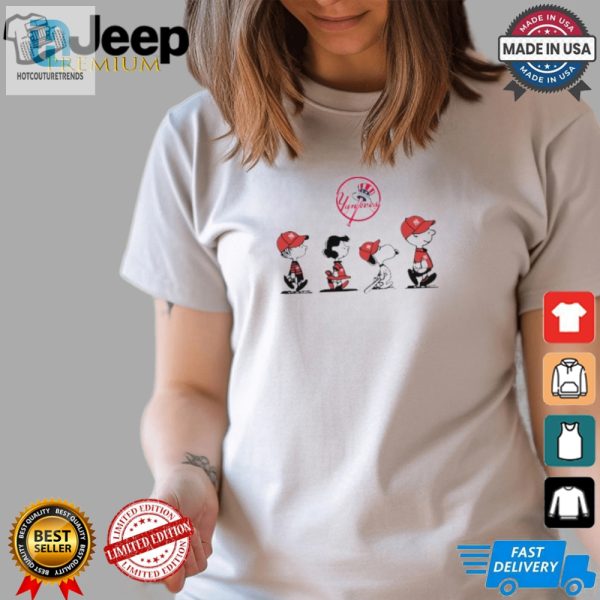 The Peanuts Characters Walking New York Yankees Baseball 2024 T Shirt hotcouturetrends 1 3