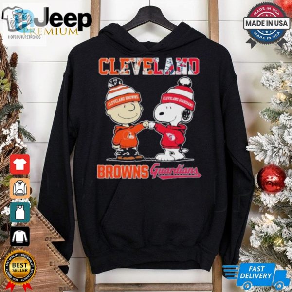 Peanuts Snoopy And Charlie Brown Cleveland Browns X Cleveland Guardians Shirt hotcouturetrends 1 1