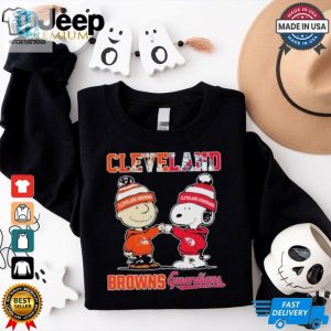 Peanuts Snoopy And Charlie Brown Cleveland Browns X Cleveland Guardians Shirt hotcouturetrends 1 3