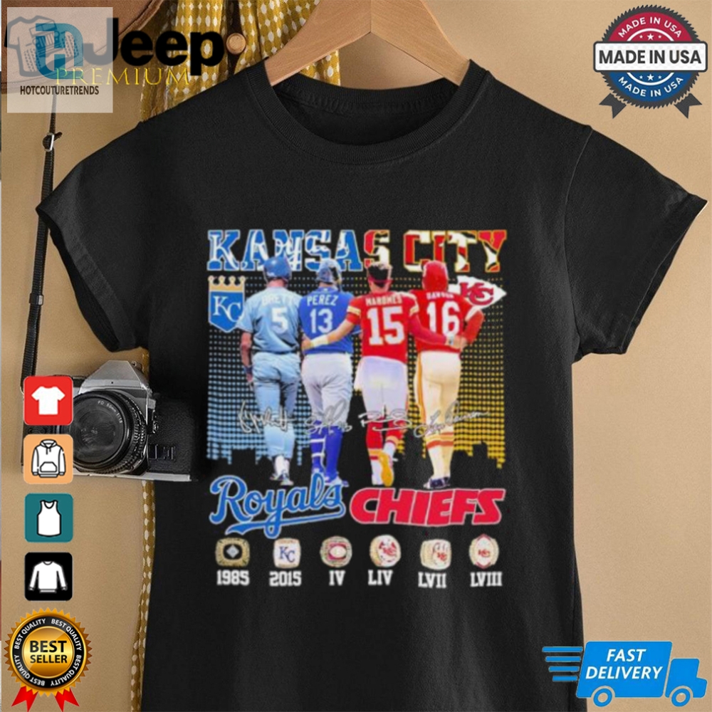 Official Kansas City Royals Brett Perez X Kansas City Chiefs Mahomes Dawson Signatures Shirt 