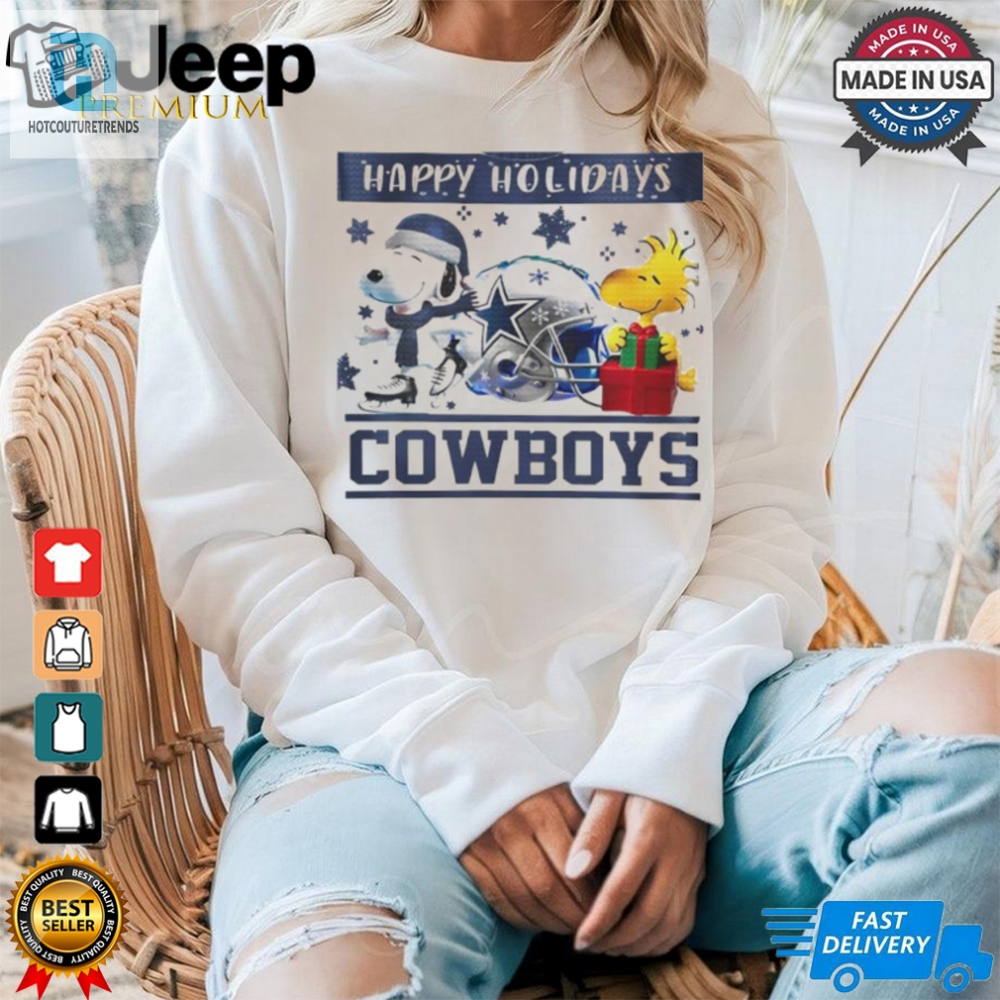 Dallas Cowboys Snoopy And Woodstock Happy Holidays Shirt 