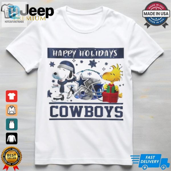 Dallas Cowboys Snoopy And Woodstock Happy Holidays Shirt hotcouturetrends 1 3