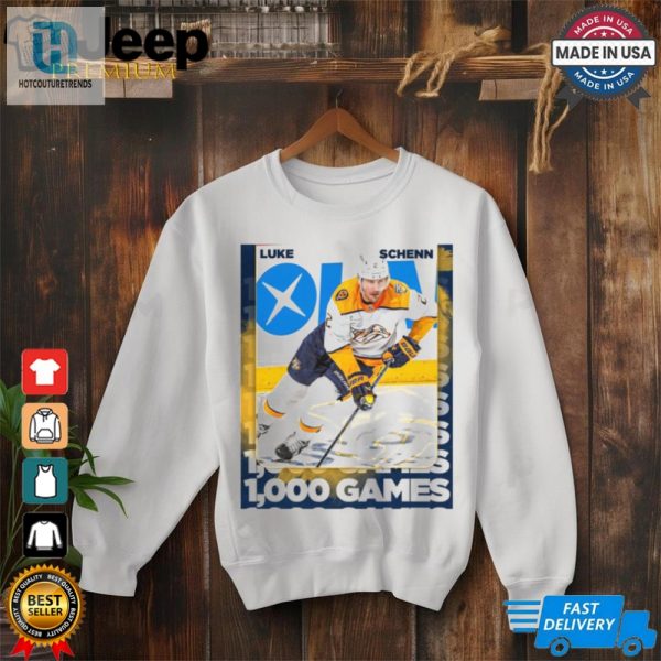 Nashville Predators Congratulations To Luke Schenn For Reaching 1000 Career Nhl Games Poster T Shirt hotcouturetrends 1