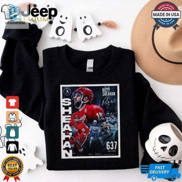 Official Poster Riley Sheahan Red Wings Nhl 2024 637 Regular Season Games Signature T Shirt hotcouturetrends 1 3