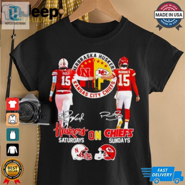 Nebraska Huskers On Saturdays And Kansas City Chiefs On Sundays Shirt hotcouturetrends 1