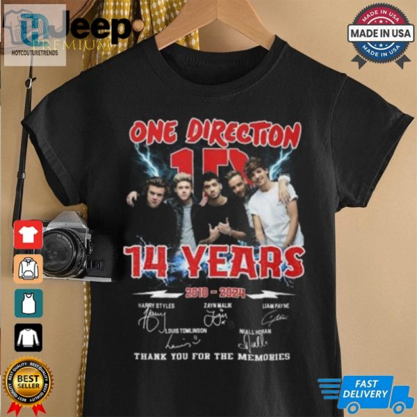 One Direction 14 Years 2010 2024 Thank You For The Memories T Shirt hotcouturetrends 1