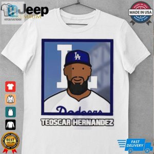 Los Angeles Dodgers Teoscar Hernandez Cartoon Card Photo Shirt hotcouturetrends 1 3