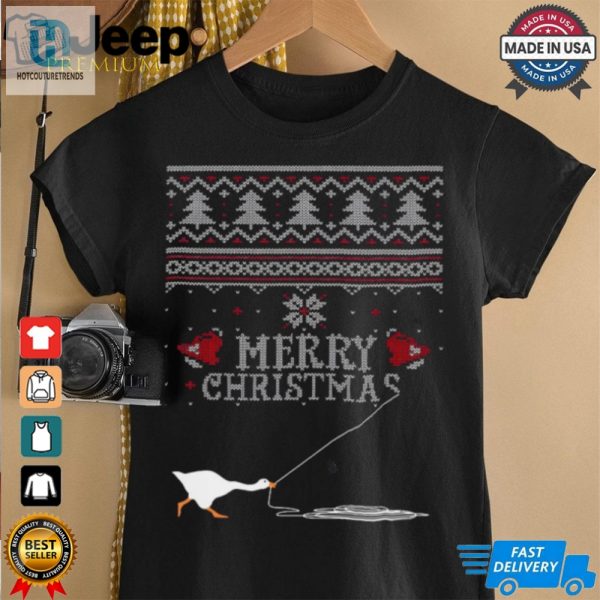 Merry Honked Christmas Pattern Funny Honk Goose Animal Lover T Shirt hotcouturetrends 1 2