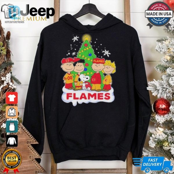 Official Peanuts Characters X Calgary Flames Merry Christmas Shirt hotcouturetrends 1