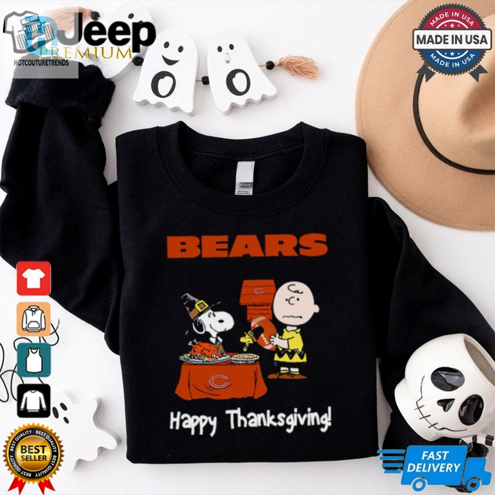 Peanuts Chicago Bears Football Happy Thanksgiving T Shirt 