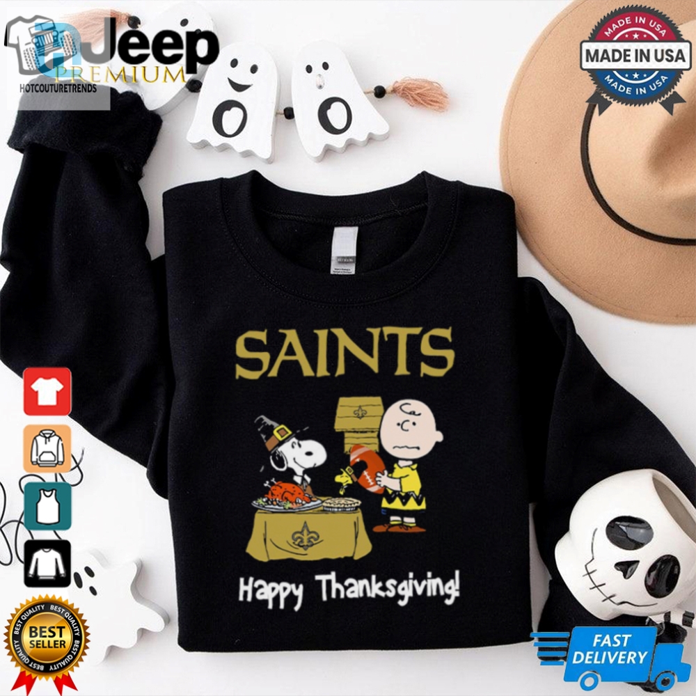 Peanuts New Orleans Saints Football Happy Thanksgiving T Shirt 