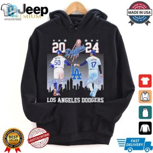 Shohei Ohtani Mookie Betts Los Angeles Dodgers 2024 Skyline Signature Shirt hotcouturetrends 1 3