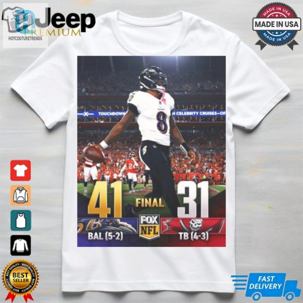 2024 Poster Baltimore Ravens 41 31 Tampa Bay Buccaneers The Ravens Get The W On The Road And Their 5Th Straight Win T Shirt hotcouturetrends 1 1