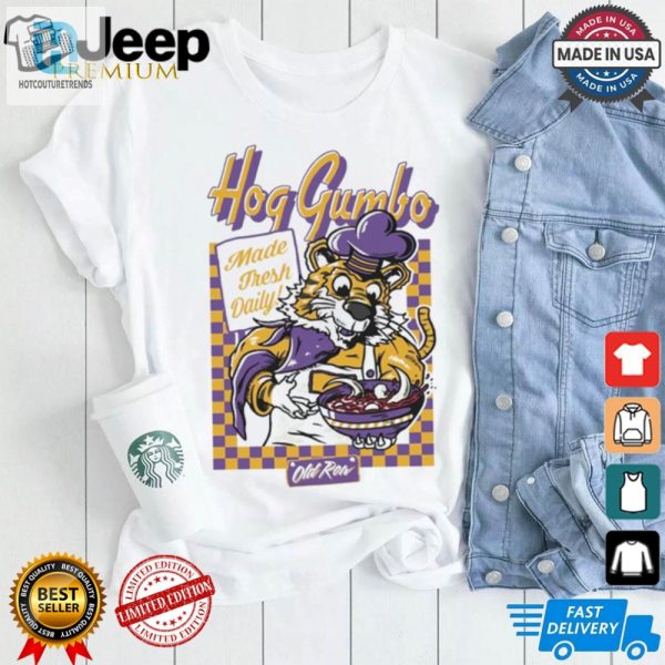 Official Hog Gumbo Made Fresh Daily Lsu Tigers Vs Arkansas Razorbacks Graphic T Shirt hotcouturetrends 1 1