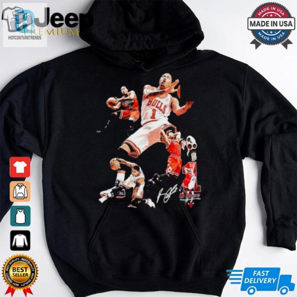 Derrick Rose Chicago Bulls Basketball Signature Vintage Shirt hotcouturetrends 1 2