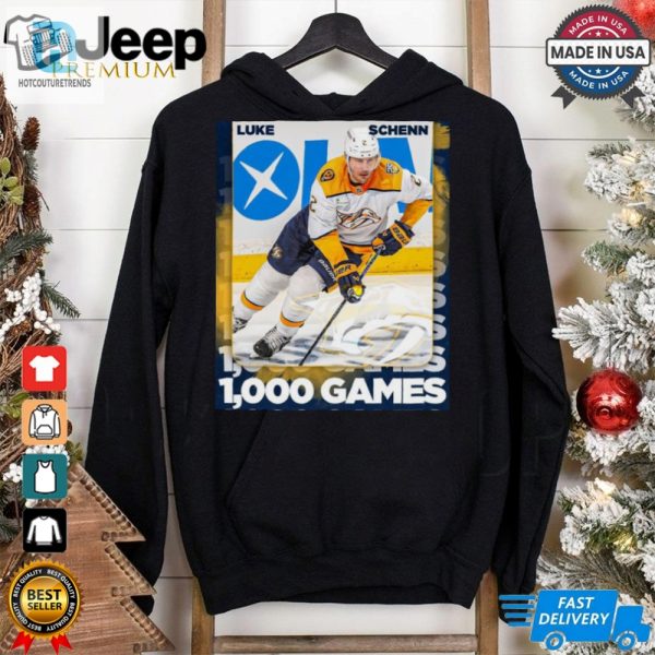 Nashville Predators Luke Schenn Reaching 1000 Career Nhl Games Poster T Shirt hotcouturetrends 1