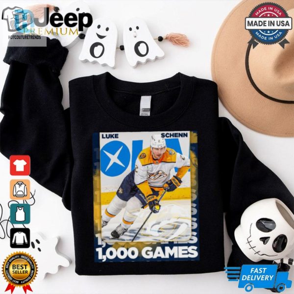 Nashville Predators Luke Schenn Reaching 1000 Career Nhl Games Poster T Shirt hotcouturetrends 1 2