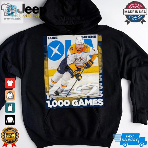 Nashville Predators Luke Schenn Reaching 1000 Career Nhl Games Poster T Shirt hotcouturetrends 1 3