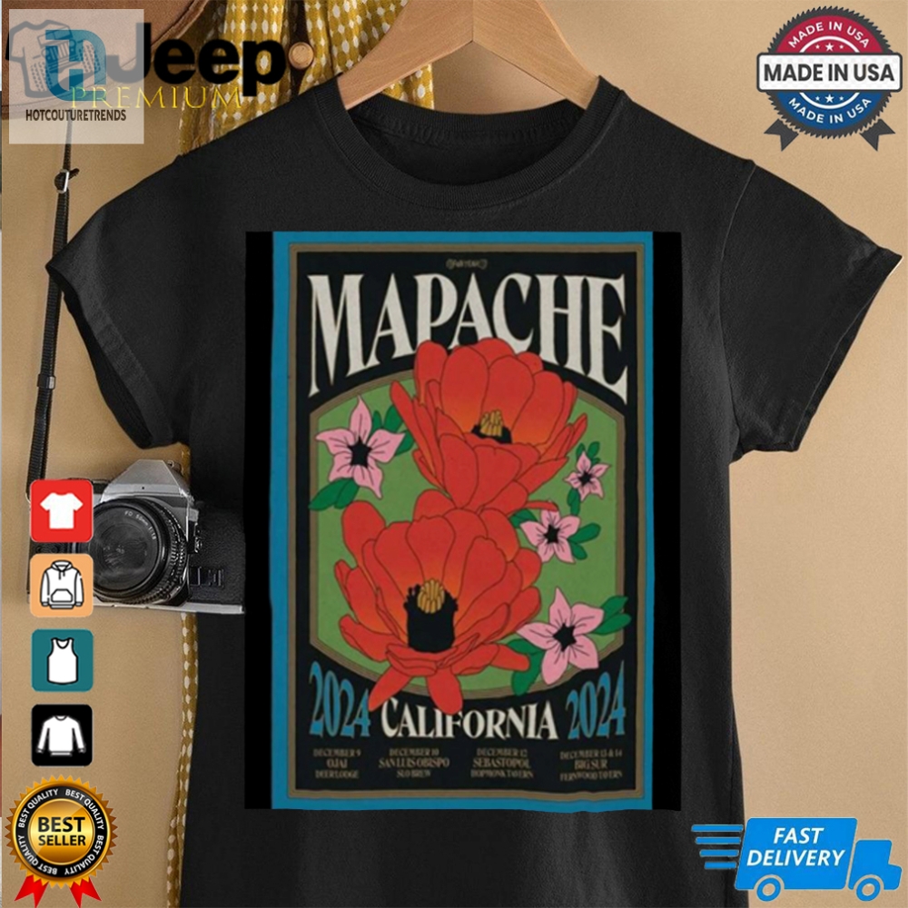 Official Mapache California December Shows 2024 Poster Shirt 