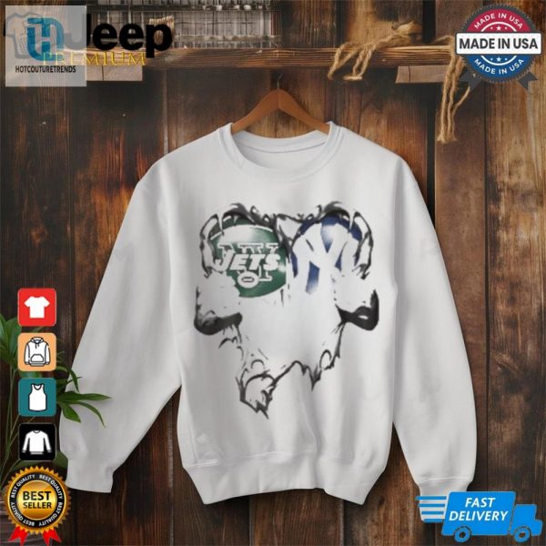 New York Jets And Yankees Sport Team Love Heart Shirt hotcouturetrends 1 4