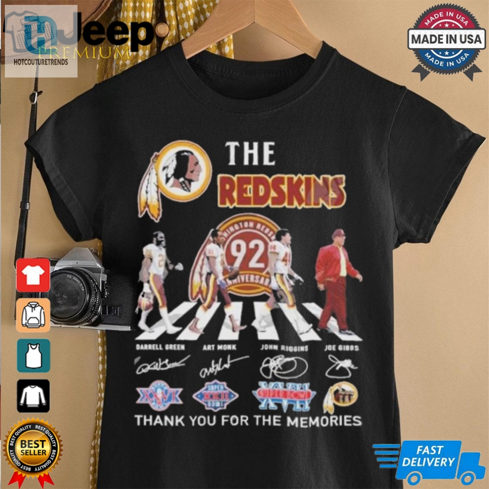 Official Washington Redskins 92Th Anniversary Thank You For The Memories Signatures Shirt 