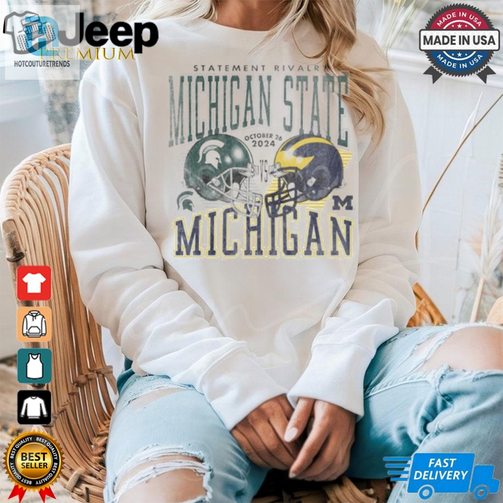 Michigan Wolverines Vs. Michigan State Spartans Football 2024 Statement Rivalry Matchup Set Shirt 