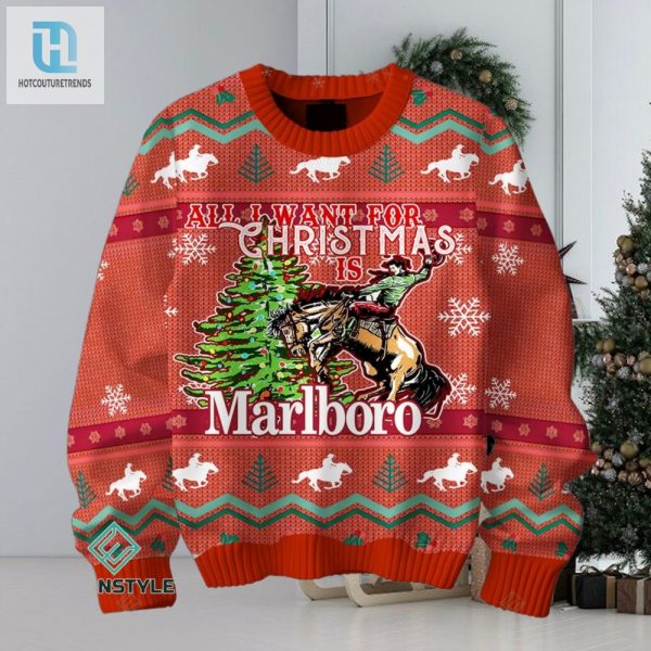 All I Want For Christmas Is Marlboro Ugly Christmas Sweater hotcouturetrends 1