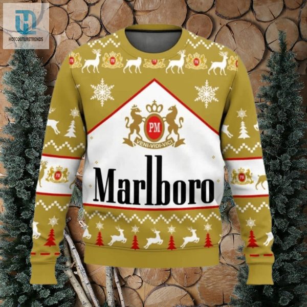 Marlboro Gold Cigarette Ugly Christmas Sweater hotcouturetrends 1 1