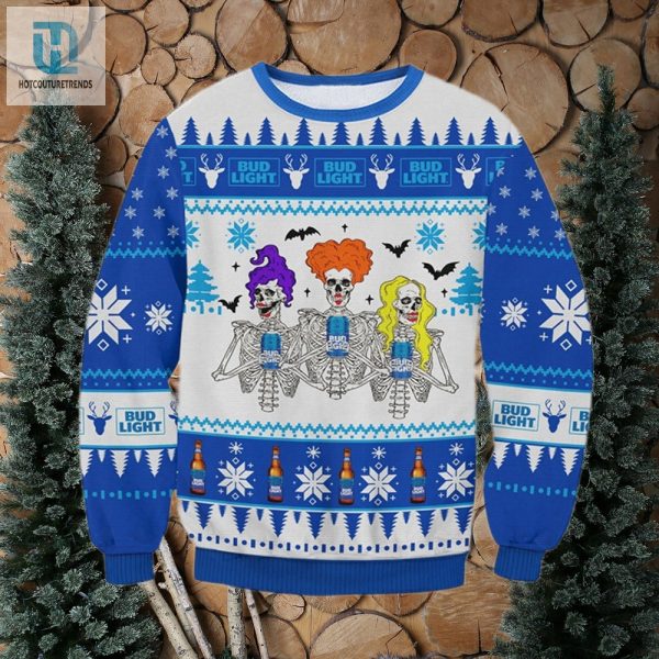 Bud Light Hocus Pocus Skull Ugly Sweater hotcouturetrends 1 1