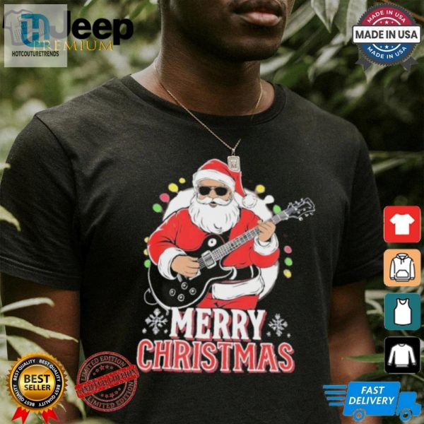 Santa Claus Rock Guitar Merry Christmas Shirt hotcouturetrends 1 1