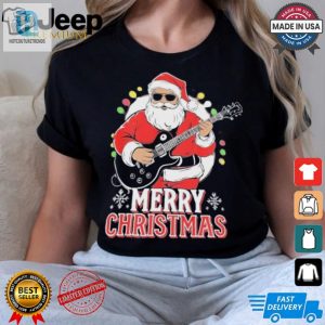 Santa Claus Rock Guitar Merry Christmas Shirt hotcouturetrends 1 2