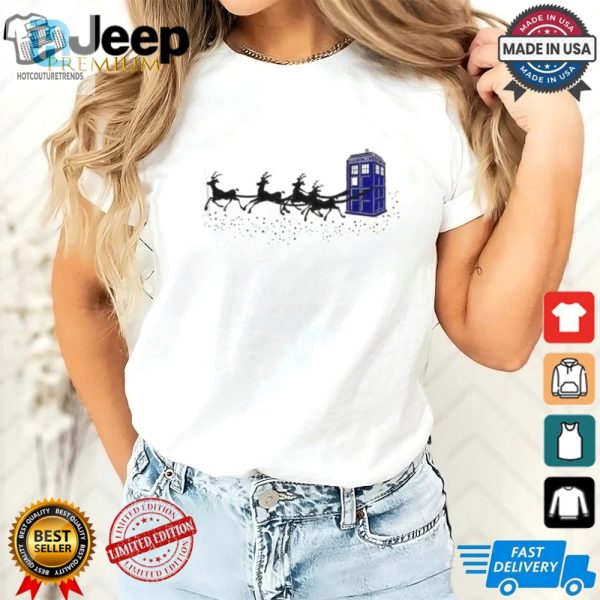 The Doctor Who Christmas Police Phone Box Flying Deer Star Shirt hotcouturetrends 1 3