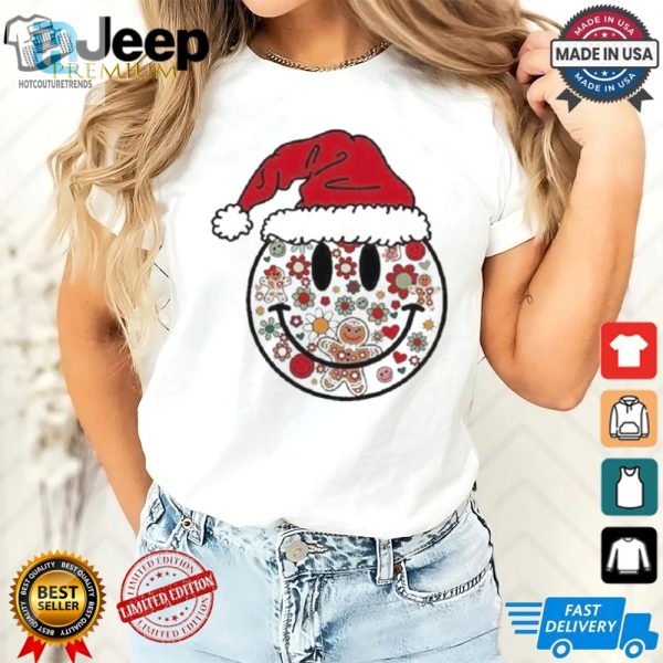 Christmas Smiley Face Sublimation Cute Gingerbread Daisy Shirt hotcouturetrends 1 3