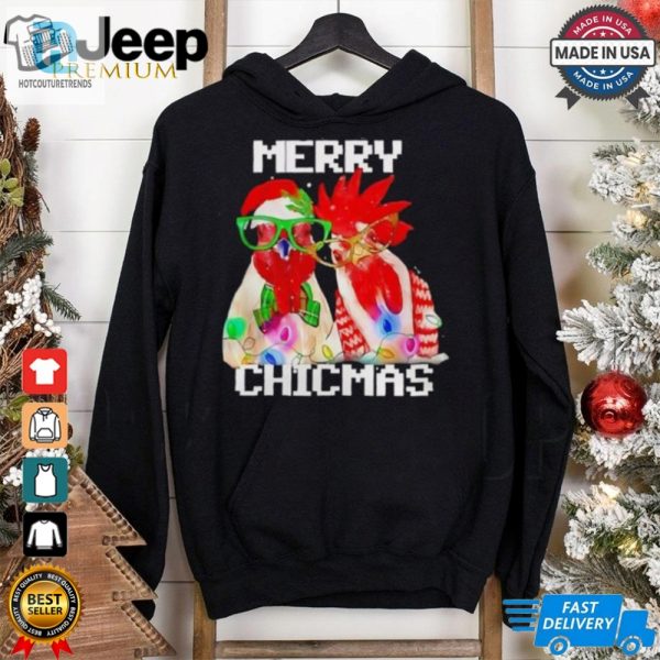 Rooster Santa Merry Chicmas Shirt hotcouturetrends 1 1