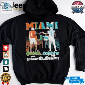 Official Miami Hurricanes On Saturdays Miami Dolphins On Sundays 2024 T Shirt hotcouturetrends 1 6