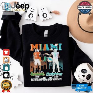 Official Miami Hurricanes On Saturdays Miami Dolphins On Sundays 2024 T Shirt hotcouturetrends 1 12