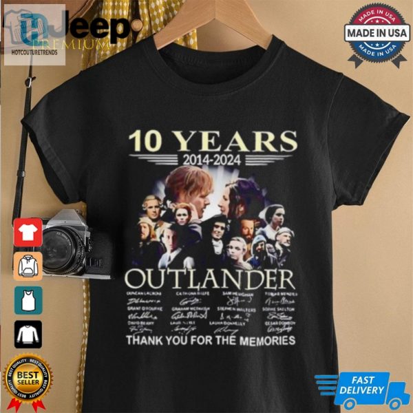 Outlander 10 Years 2014 2024 Thank You For The Memories Signatures Shirt hotcouturetrends 1 4