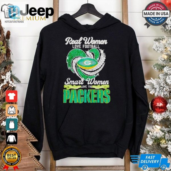 Real Women Love Football Smart Women Love The Green Bay Packers Diamond Heart Shirt hotcouturetrends 1 1