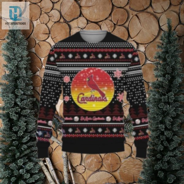 St. Louis Cardinals Black Sunset Logo Christmas Sweater hotcouturetrends 1