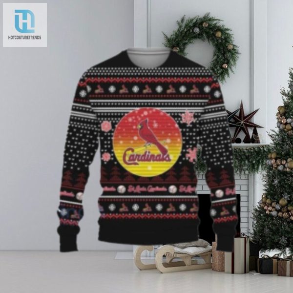 St. Louis Cardinals Black Sunset Logo Christmas Sweater hotcouturetrends 1 1