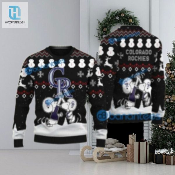 Snoopy High Five Colorado Rockies Ugly Christmas Sweater Black Edition hotcouturetrends 1 1