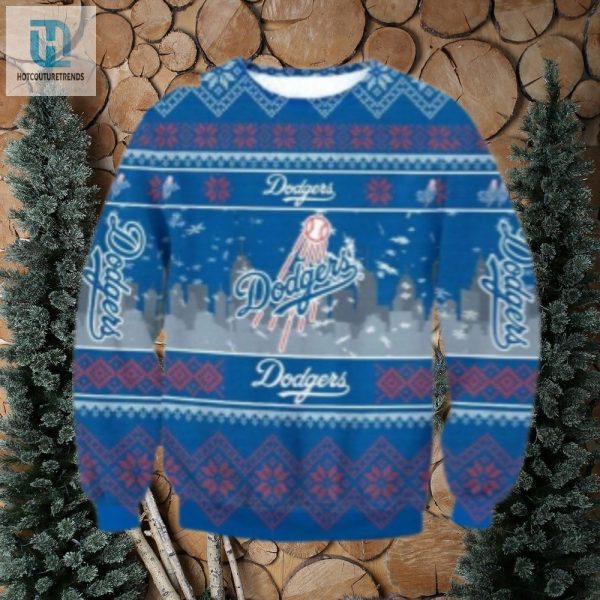 Skyline Dodgers Baseball Christmas City Ugly Sweater hotcouturetrends 1