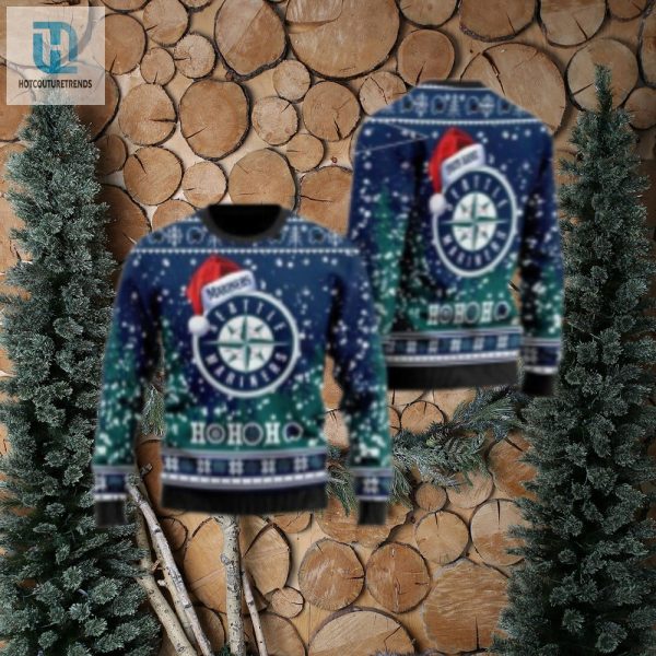 Seattle Mariners Santa Hat Ho Ho Ho Personalized Ugly Sweater hotcouturetrends 1