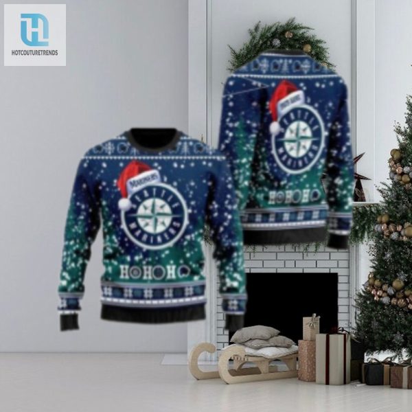 Seattle Mariners Santa Hat Ho Ho Ho Personalized Ugly Sweater hotcouturetrends 1 1